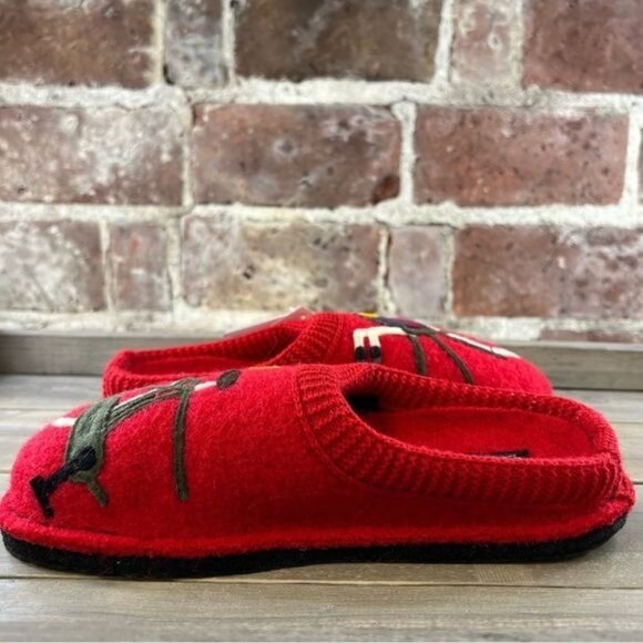 Haflinger Red Bicycle Soft Wool Slippers Sz 36 US 5.5 NEW In BOX - Picture 8 of 10